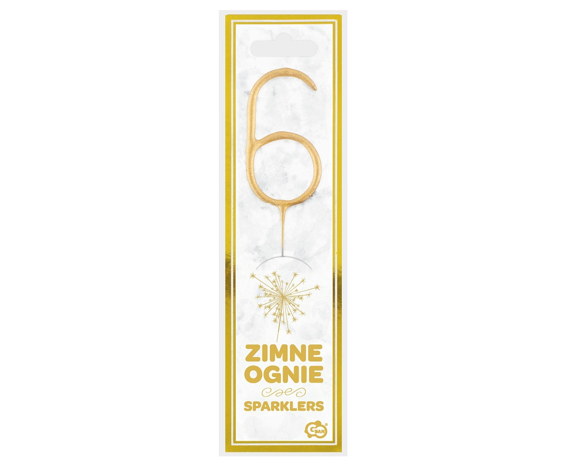 Sparklers Number "6", gold